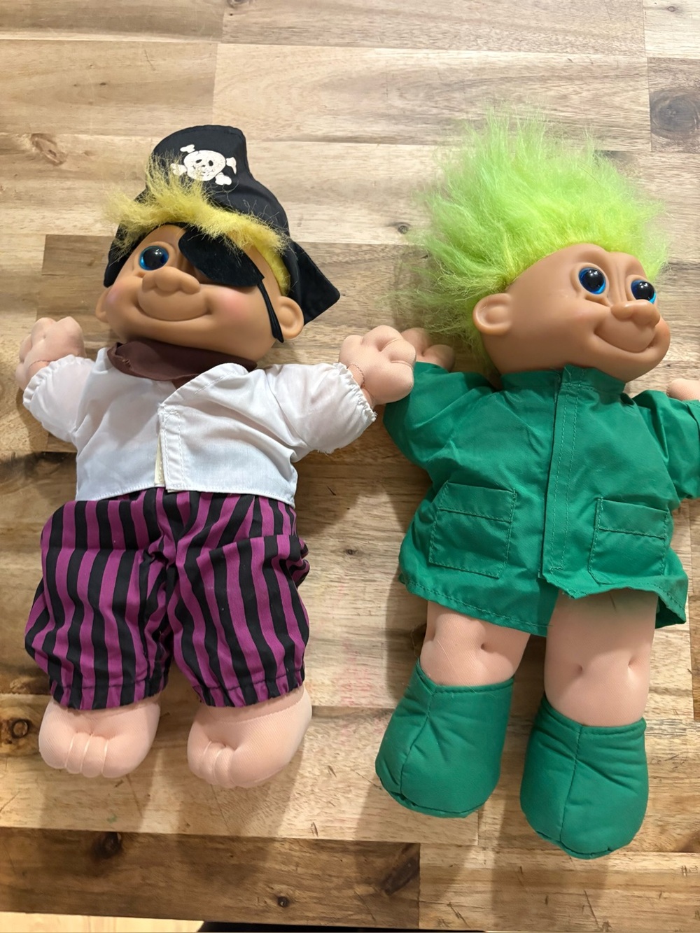 Russ Berrie & Co Troll Dolls Doctor Surgeon Medic & Sinbad the Pirate 12”